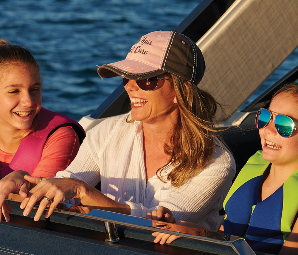 Family fun on a boat