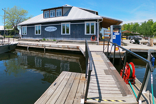 Fuel Dock at Moon River Marine on Woods Bay Near Mactier